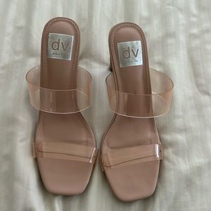 Never worn Dolce Vita heels, clear strap size 6